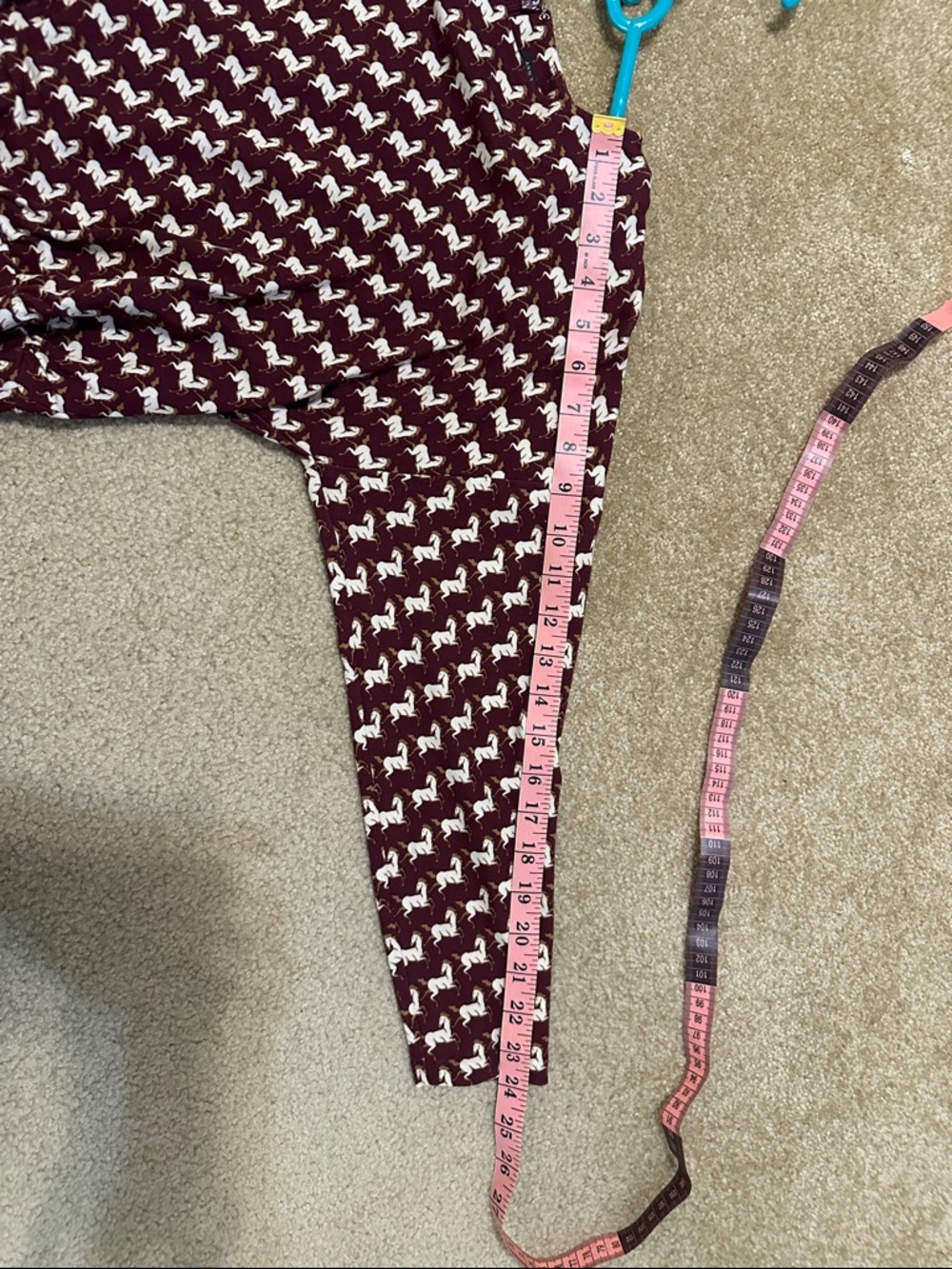 Ann Taylor Burgundy Long Sleeve Midi Dress with Cream horses! - Picture 6 of 6